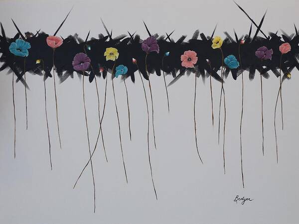 Flowers Poster featuring the painting Flower Punk by Berlynn