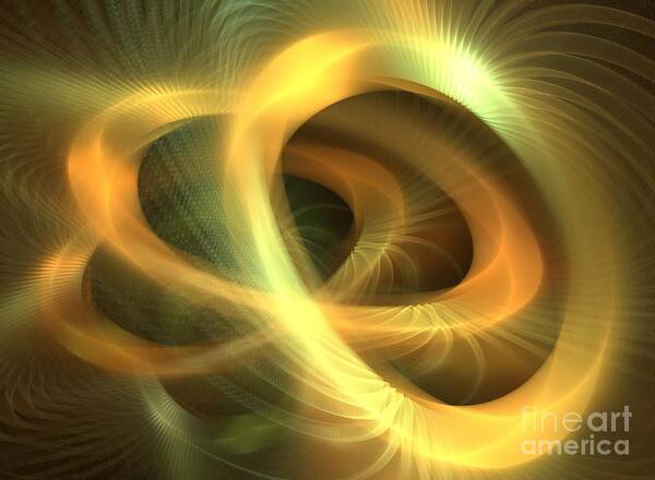 Apophysis Poster featuring the digital art Golden Rings by Kim Sy Ok