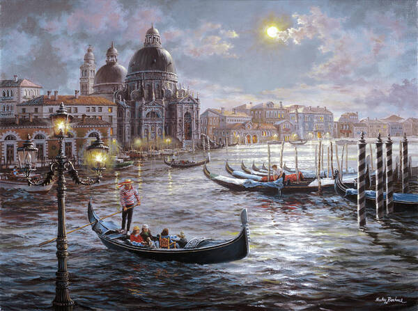 Grand Canal Venice Poster featuring the painting Grand Canal Venice by Nicky Boehme