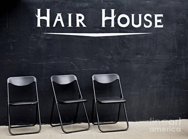 Black And White Poster featuring the photograph Hair House by Steven Liveoak