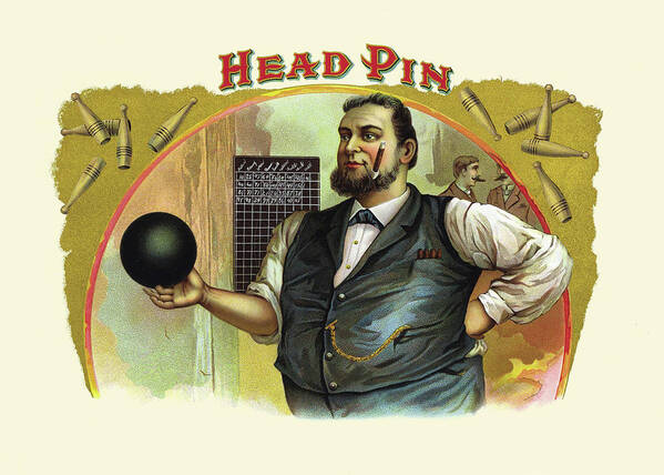 Bowling Poster featuring the painting Head Pin by Haywood, Strasser & Voigt Litho