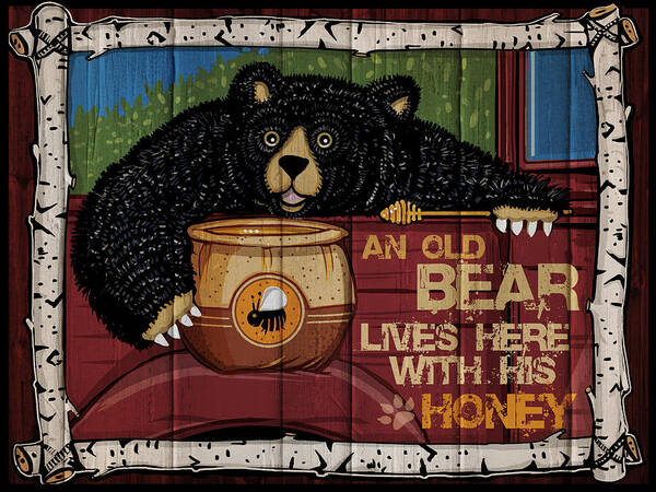 Honey Bear Poster featuring the digital art Honey Bear by Ali Chris