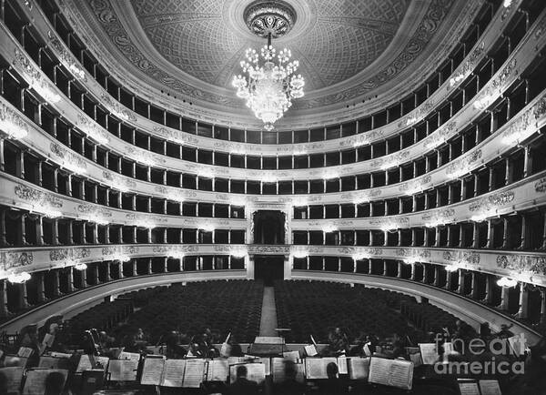 People Poster featuring the photograph Interior Of La Scala Opera House by Bettmann