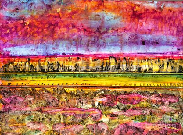 Abstract Poster featuring the painting Kansas Plains Abstract Painting by Patty Donoghue