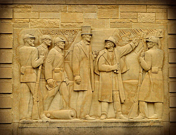 Lincoln Poster featuring the photograph Lincoln's Time in Washington Wall Carving by Stacie Siemsen