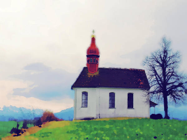 Church Poster featuring the photograph Little Swiss Church by Chuck Shafer
