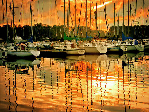 Boat Poster featuring the photograph Marina Sunrise I by Danny Head