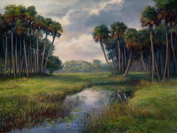 Romantic Landscape Poster featuring the painting Martin County Highway by Laurie Snow Hein