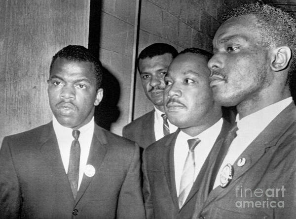 Black Civil Rights Poster featuring the photograph Martin Luther King Jr. With John Lewis by Bettmann