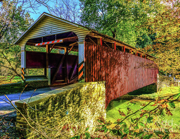 Lancaster Poster featuring the photograph Mercer's Ford Covered Bridge by Nick Zelinsky Jr