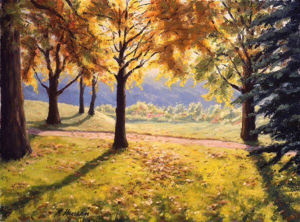Landscape Poster featuring the painting Morning In the Park by Rick Hansen