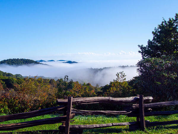 Graveyard Poster featuring the photograph Morning Mist Over Graveyard Fields Along the Blue Ridge Parkway by L Bosco