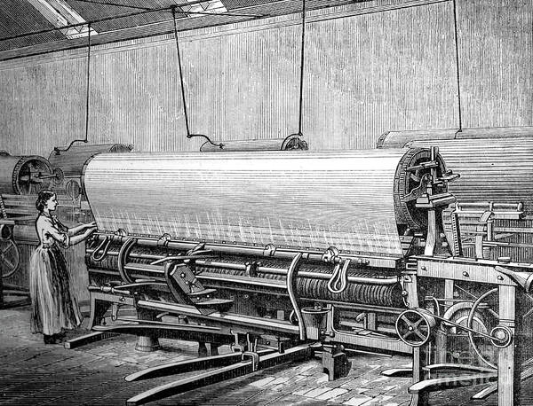 Engraving Poster featuring the drawing Net Loom In The Stuarts Factory, C1880 by Print Collector