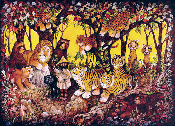 Noah-lions-tigers-bears
 Poster featuring the painting Noah - Lions-tigers-bears by Bill Bell