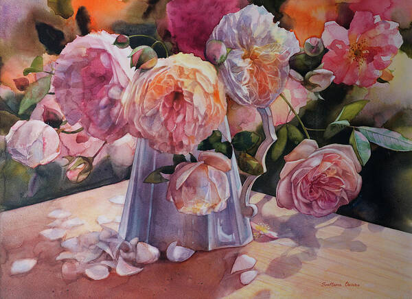 Old Fashioned Roses Poster featuring the painting Old Fashioned Roses by Svetlana Orinko
