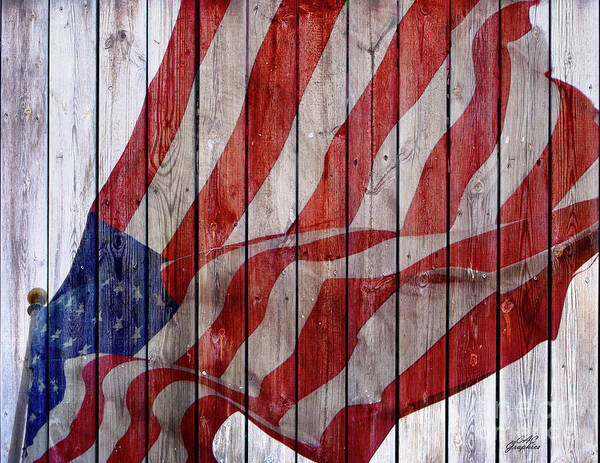 American Flag Poster featuring the photograph Old Glory Barn Wood by CAC Graphics