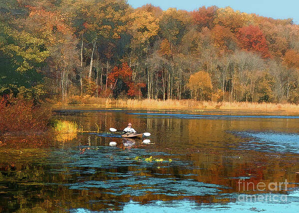Nature Poster featuring the photograph On Golden Pond by Geoff Crego