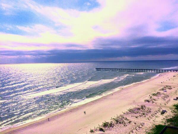 Pensacola Beach Poster featuring the photograph Pastel Sky at Pensacola Beach by Debra Grace Addison