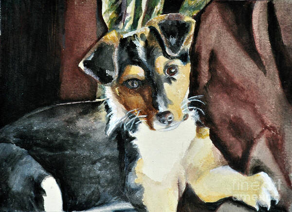 Pet Poster featuring the mixed media Pippa by Lori Moon