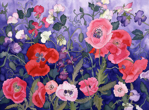 Poppies And Sweet Poster featuring the painting Poppies And Sweet by Carissa Luminess