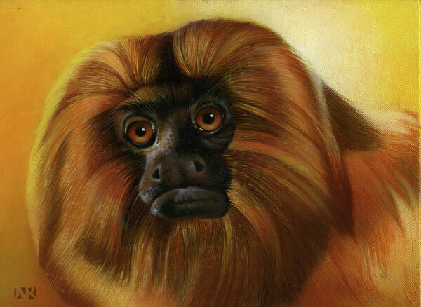 Primate Poster featuring the painting Primate by John Rowe