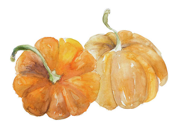 Pumpkin Poster featuring the mixed media Pumpkin Harvest II by Lanie Loreth