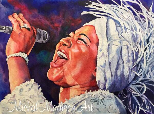 Aretha Franklin Poster featuring the painting Queen of Soul by Michal Madison