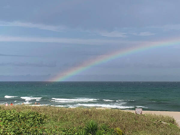 Boca Raton Poster featuring the photograph Rainbow at Beach by Karen Zuk Rosenblatt