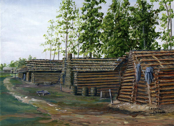 Civil War Poster featuring the painting Rebel Huts, Port Hudson, Louisiana 1863 by Lenora De Lude