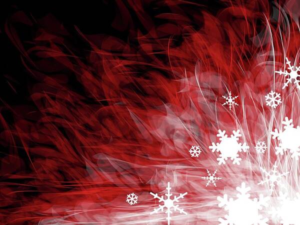 Christmas/holiday Design Poster featuring the digital art Red Snowflake by Kris Haney Sirk Designs Ltd