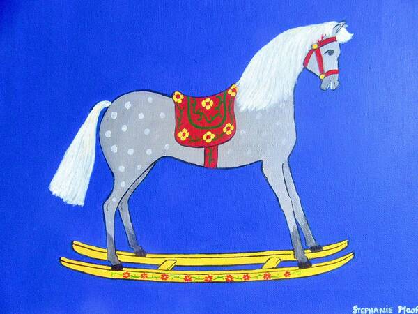 Rocking Horse Poster featuring the painting Rocking Horse by Stephanie Moore