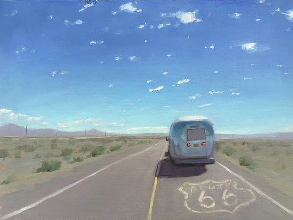 Route 66 Poster featuring the painting Route 66, Somewhere in California by Elizabeth Jose