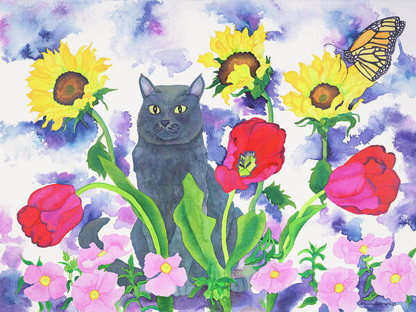 Russian Blue Poster featuring the painting Russian Blue by Carissa Luminess