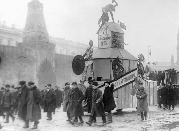 People Poster featuring the photograph Russians Celebrating Revolution by Bettmann