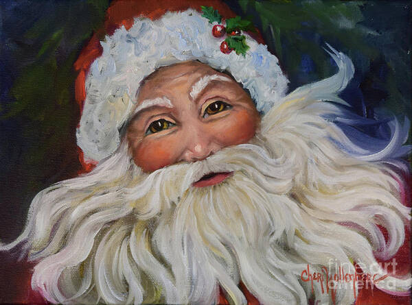 Santa Claus Poster featuring the painting Santa Claus 3 2018 by Cheri Wollenberg
