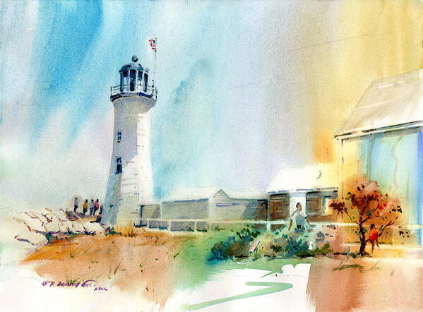 Visco Poster featuring the painting Scituate Light 2 by P Anthony Visco