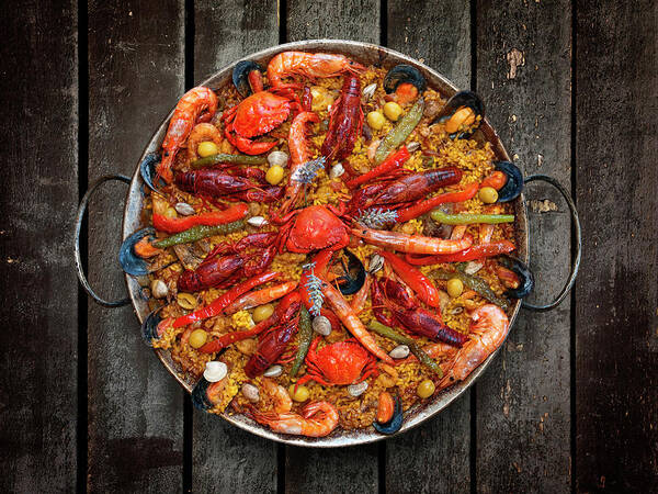 Madrid Poster featuring the photograph Seafood Paella by Somatuscani