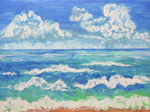 Sea Poster featuring the painting Serenity Sea by Frances Miller
