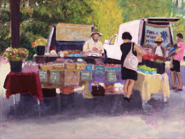 Farmer's Market Poster featuring the painting Silent Speculation by David Zimmerman
