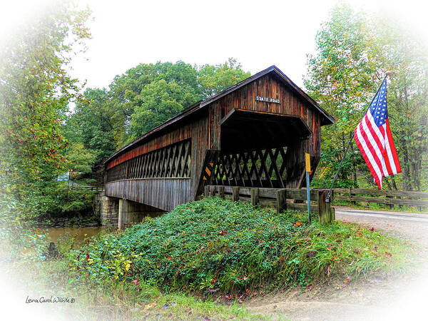 Landscape Poster featuring the photograph State Road Covered Bridge by Lena Wilhite
