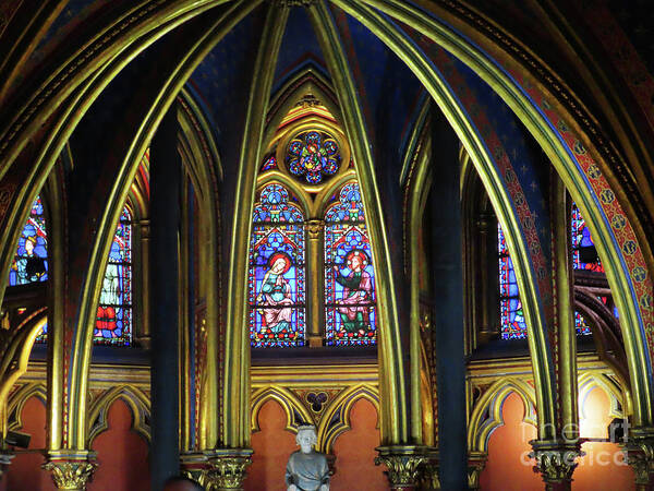 Ste-chapelle Poster featuring the photograph STE-Chapelle Interior of beautiful Historic Church by Steven Spak