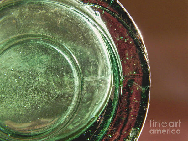 Macro Poster featuring the photograph Still Life Glass Bottle Bottom by Phil Perkins