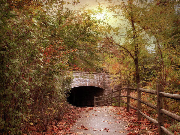 Autumn Poster featuring the photograph Stone Bridge Crossing by Jessica Jenney