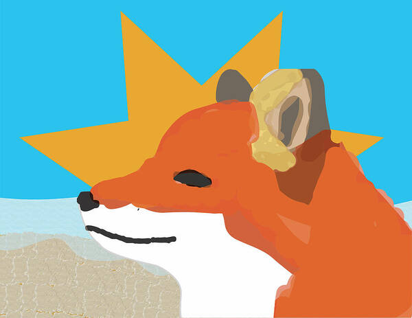 Fox Poster featuring the digital art Summer Fox by Caroline Elgin