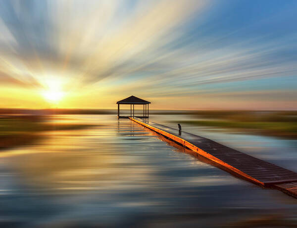 Boats Poster featuring the photograph Sundrops Dreamscape II by Debra and Dave Vanderlaan