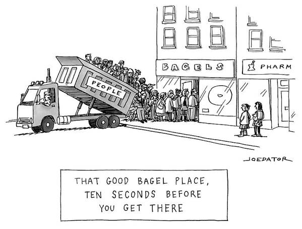That Good Bagel Place Poster featuring the drawing That Good Bagel Place by Joe Dator