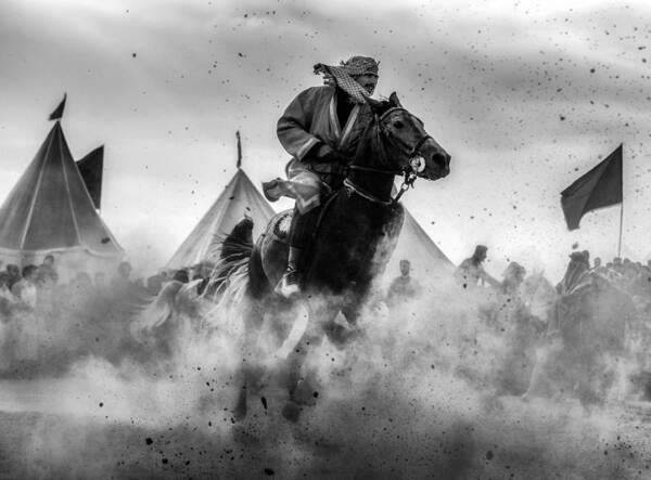 Drama Poster featuring the photograph The Horseback Rider by Babak Mehrafshar (bob)