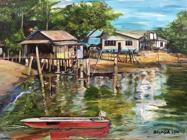Ubin Poster featuring the painting The Last Village by Belinda Low