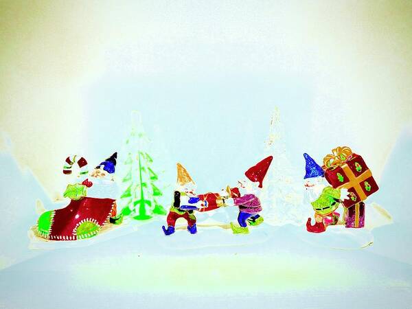 Still Life Poster featuring the mixed media Santa Is Packing His Sleigh by Alida M Haslett