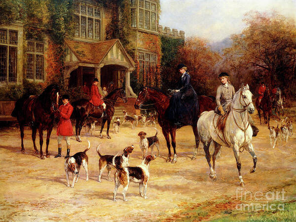 Residence Poster featuring the painting The Meet by Heywood Hardy by Heywood Hardy